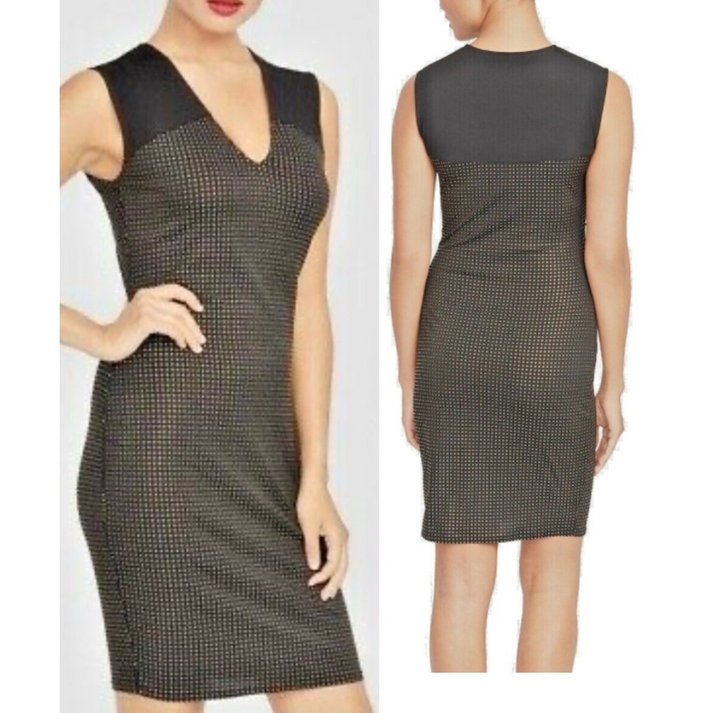 RACHEL ROY Women V Neck Callie Knee Length Sleeveless Dress Sz XS Black 12-15